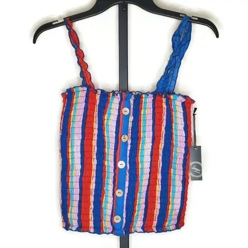 Liberty Love Multi Color Striped Accordion Crop