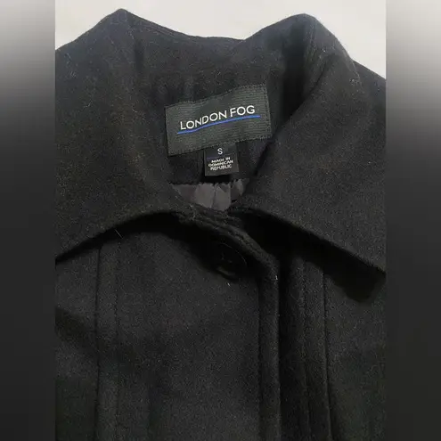 London Fog  Dark Gray Wool Blend Single Breast Peacoat Jacket Women’s Size S