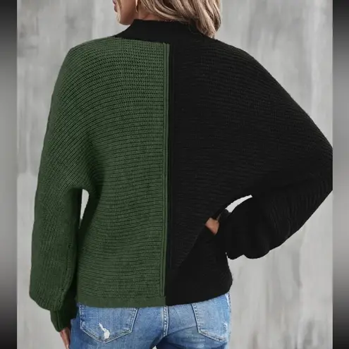 SheIn  LUNE Two Tone Mock Neck Dolman Sleeve Sweater Size: 8/10 (L)