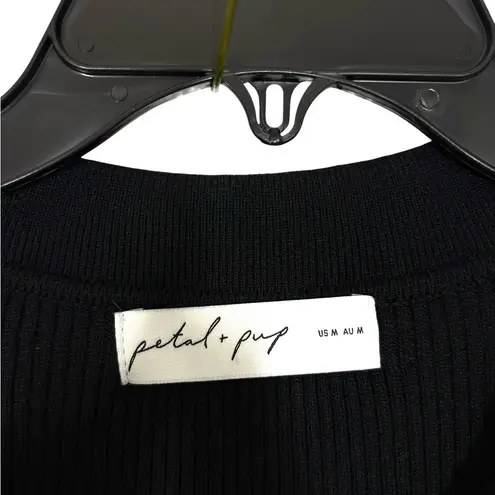 Petal and Pup NWOT Black Collins long sleeve rib knit sweater dress m