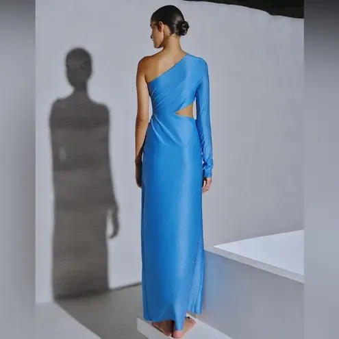 Baobab Collection NEW NWT Baobab Talita One Sleeve Cutout Maxi Dress In Bianca Blue