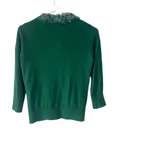 Kate Spade New York Size XS Green Old Money Kelly Green Button Cardigan Sweater