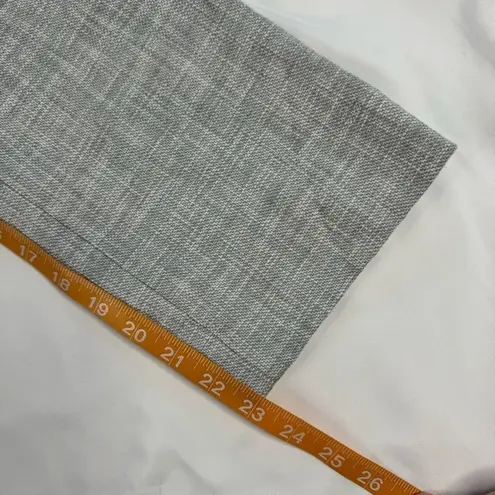 Rebecca Taylor Size 6? Dove Grey Slub Straight Cotton Blend Cropped Pant Office