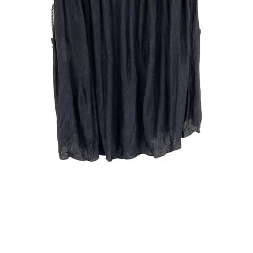 Stella McCartney Navy Blue Jersey Rope Embroidered Pleated Skirt Size 40 US 4-6