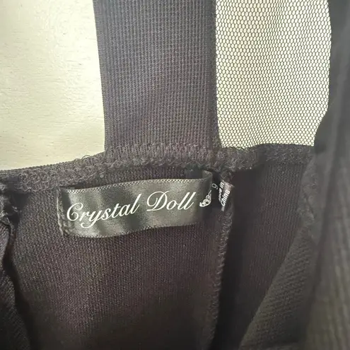 Crystal Doll Women’s 9 Black Patterned Fit & Flare Dress