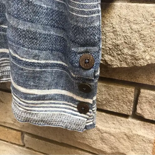 Carve Designs River Tank Top Cotton Linen Blend Blue chambray white xl