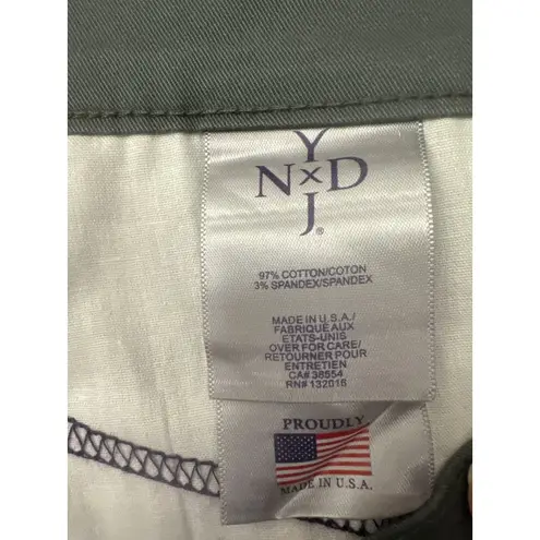 NYDJ Womens Cropped Pants Size 10 Original Slimming Fit Olive Green NWT Stretch