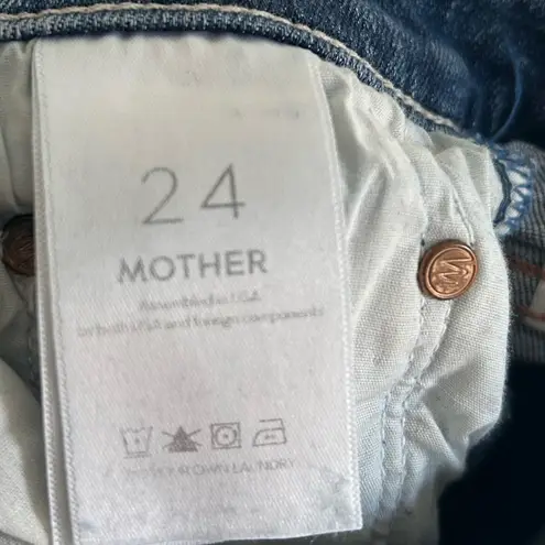 Mother Jeans The Insider Crop Step Chew Dancing On Coals Sz 24 Blue