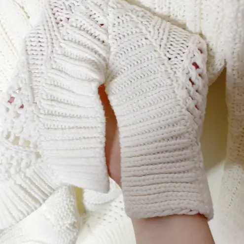 Rubbish cable open knit off white sweater size M
