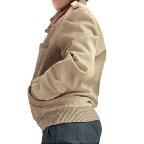 Members Only Vintage Tan Suede Bomber Jacket – Size 42 (Fits Women’s S–M)