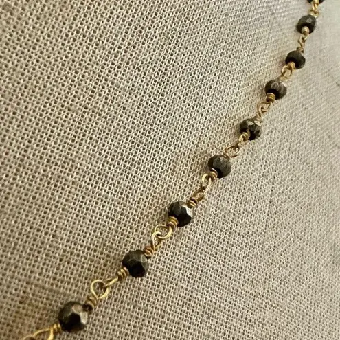 Labradorite double strand teardrop pendant necklace