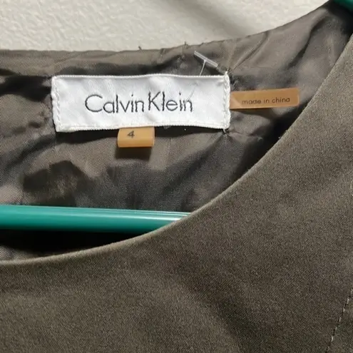 Calvin Klein  belted olive tone dress beautiful condition size 4‎