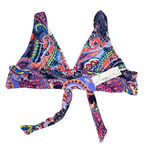 Anne cole  NEW $64 Women's Abstract-Print Shirred Bralette Bikini Top S