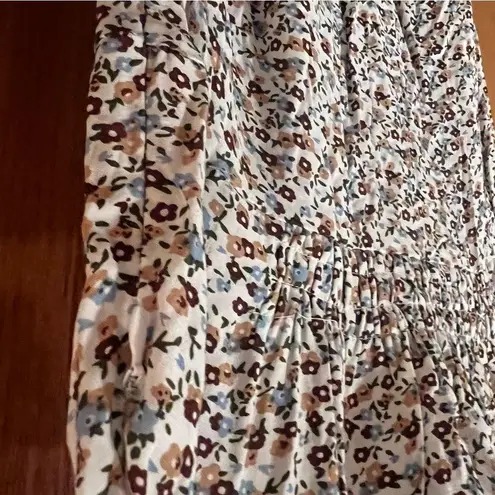 Faithfull the Brand Sidonie Mini Dress Aurelia Off White Chestnut Floral Print 4