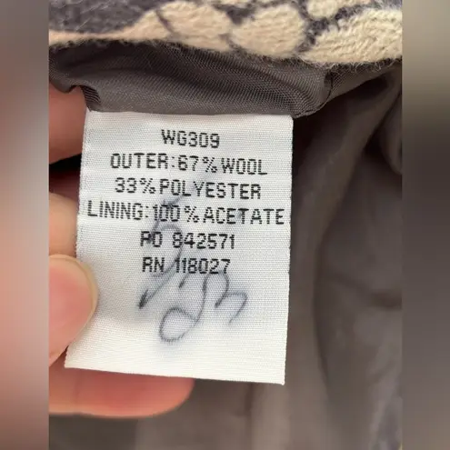 Boden Wool Blend Mini Skirt Women's 10R Gray Cream Floral Pleated Front Lined Size 10