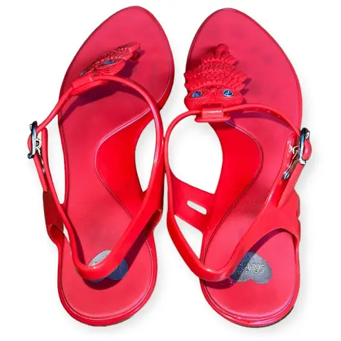 Melissa  “dreamed” jelly CACAO 2 red slip on Owl thong strapped sandals shoe sz 6