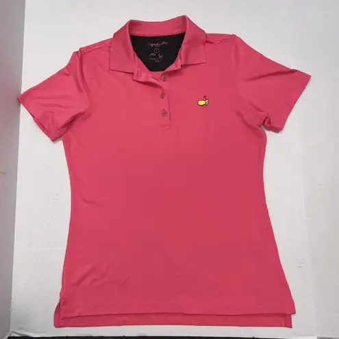 Magnolia Lane Tech Masters Solid Pink Preppy Designer Athletic Polo Golf Shirt
