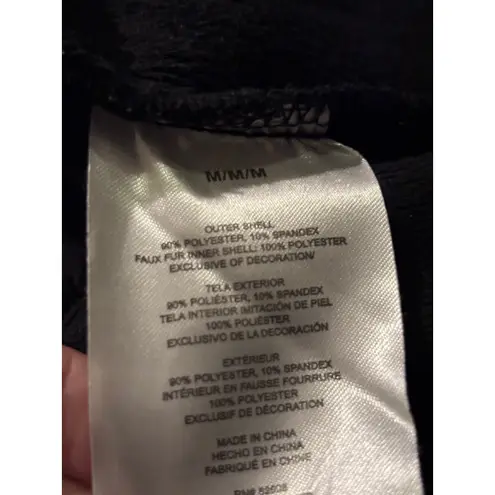 Free Country Women Black Softshell Hooded Jacket Fleece Lined Zip Front Size M