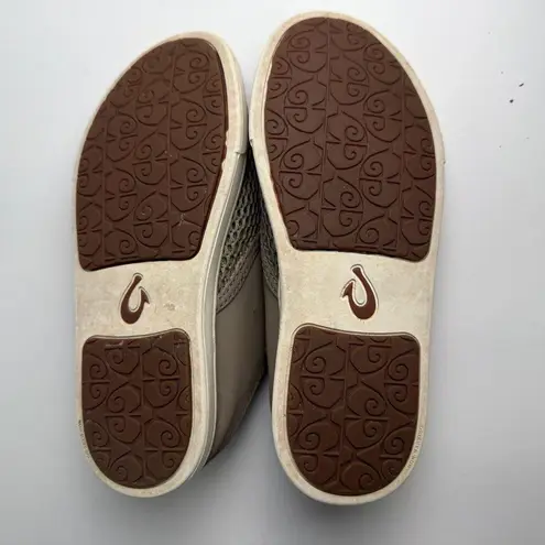 Olukai Pehuea Breathable Slip On Shoes with Drop In Heel Clay Womens Size 5 Yout Tan