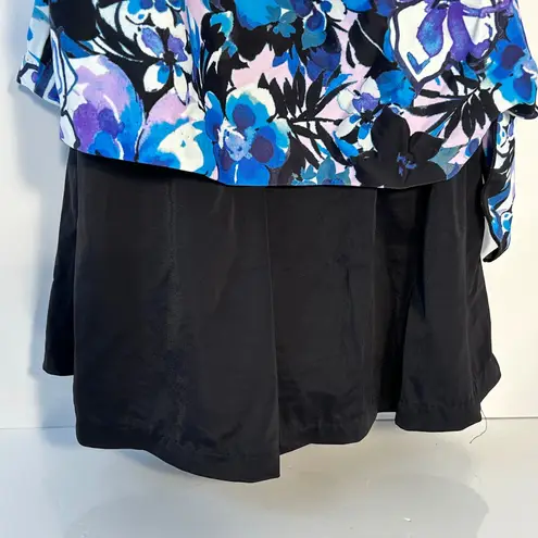 Le Cove Women's Floral Print Tankini Swimsuit with Skirted Bottom Size 12 Blue