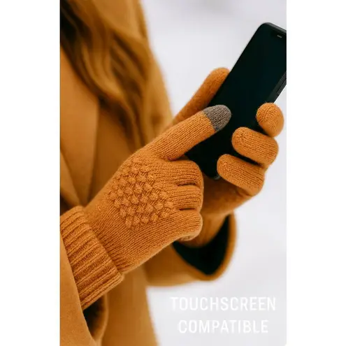 Touchscreen Gloves Unisex Burnt Orange Knit Winter