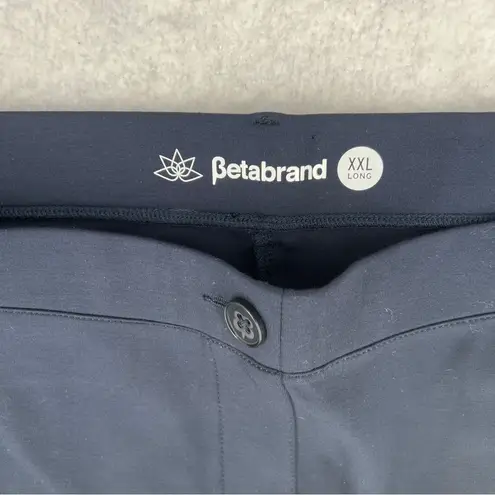 Betabrand Classic Dress Pant Yoga Pant Bootcut Navy Stretch Ponte Knit XXL Long