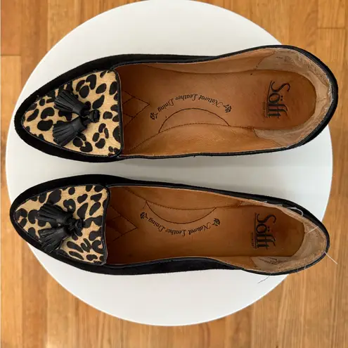 Sofft Calf Skin Leopard Print Tassel Loafers