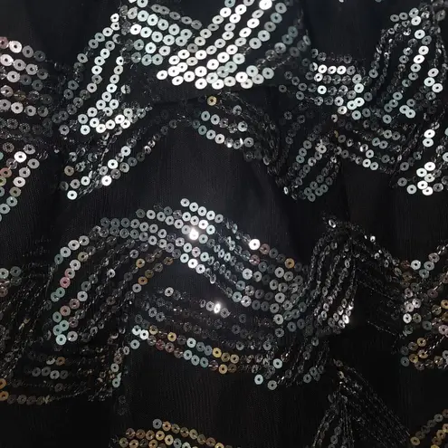 Blondie Nites Blondie Black Sequin Party Dress Sleeveless Cocktail Mini Dress