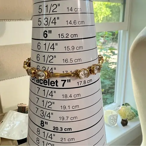 Lia Sophia Gold Tone Bracelet 10 Cubic Zirconia Stones Very Sparkly!