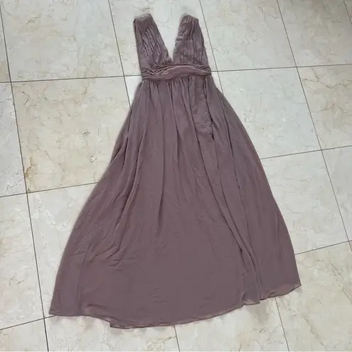 Lulus  Taupe Maxi Dress Flowy Sz Small