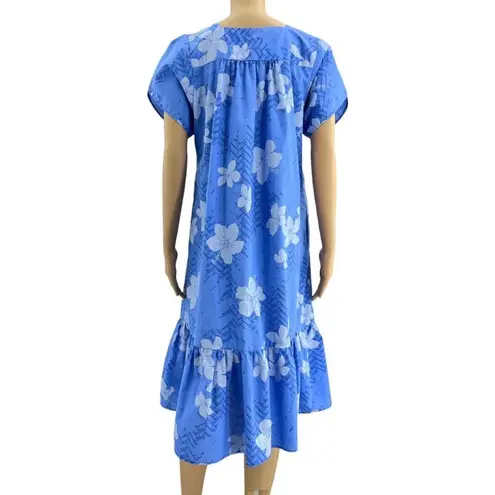 Vintage Blue  Hawaiian Mumu Dress Size MEDIUM