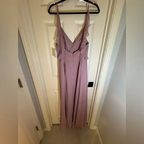 NWT RUFFLED STRAP CUTOUT WRAP MAXI DRESS IN DUSTY ROSE, 10