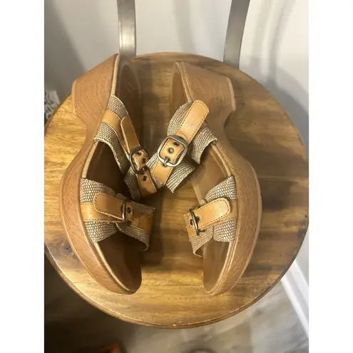 Dansko Women's Size 40 (9-9.5) Jessie Sand Lizard Brown Leather Chunky Sandals