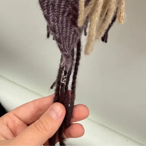 Woolrich Fringe Colorblock Poncho Wrap One Size Neutral Fall Layering Piece