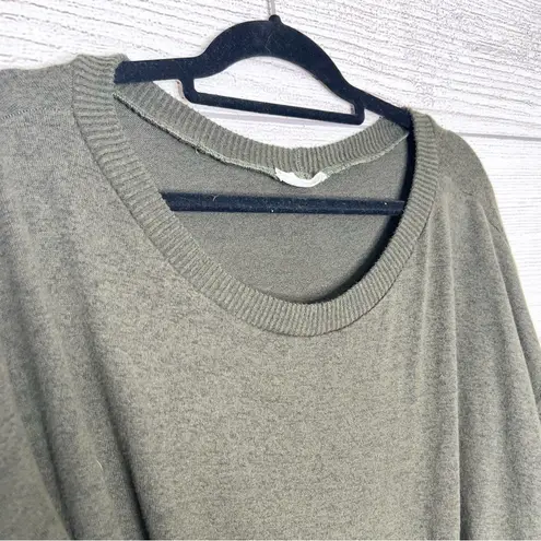 ee:some  Dark Green Long Sleeve Scoop Neck Tie Front Sweater Top Size XL