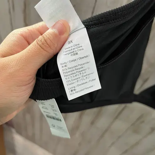 New! JCrew Black Ribbed Triangle Bikini Top Womens Size 3X BH483