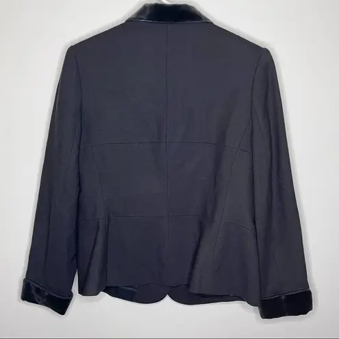 Valerie Stevens Petites Vintage Pure Wool Deep Navy Blue Blazer Jacket 8 Petite