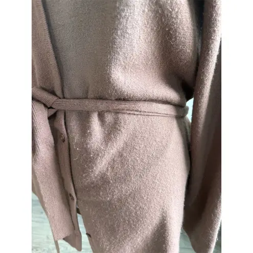 Carol Rose Women's Brown Belted Cardigan Sweater Size M Long Sleeve Casual