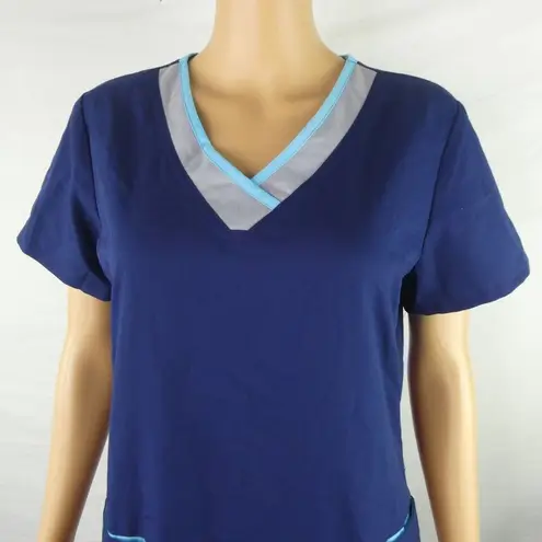 Grey's Anatomy  Barco Active 3 Pocket Color Block Scrubs Scrub Top Shirt V Neck S