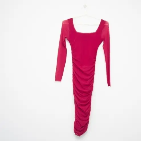 Fuzzi. Rusched Bodycon Dress. Pink Size XS