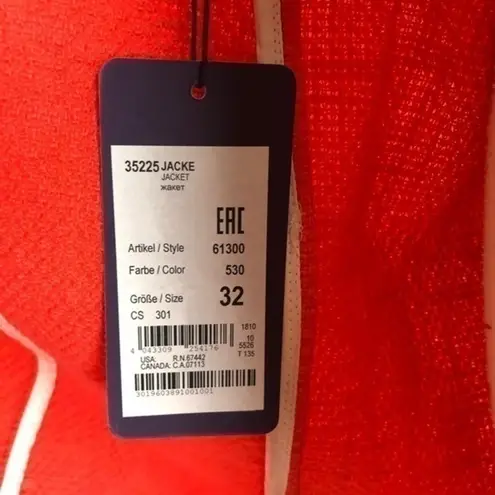 NWT Laurel Escada Tweed Sample Piece Jacke Jacket Size 32 Orange