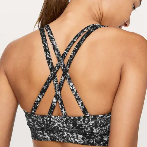 Lululemon Energy Bra Medium Support in Achromatize Ice Grey Black