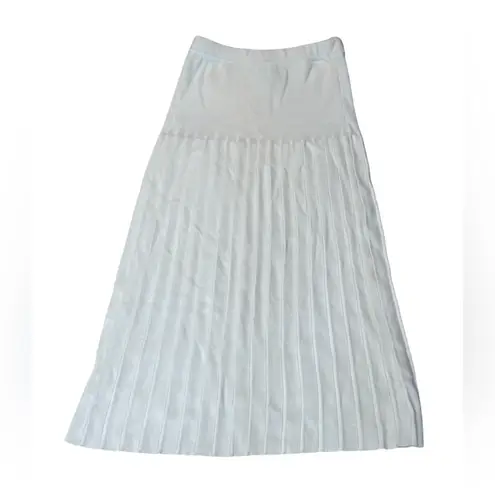 New Vintage Signature Separates Cream Pleated MIDI Skirt size Medium
