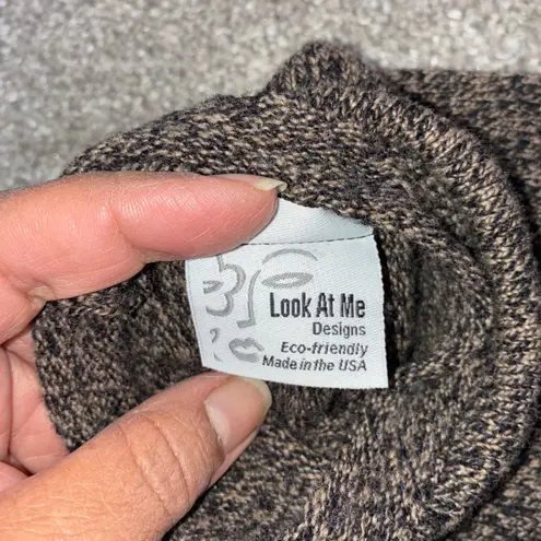 Look At Me Designs Womens Arm Warmers Fingerless Gloves Floral Applique Brown