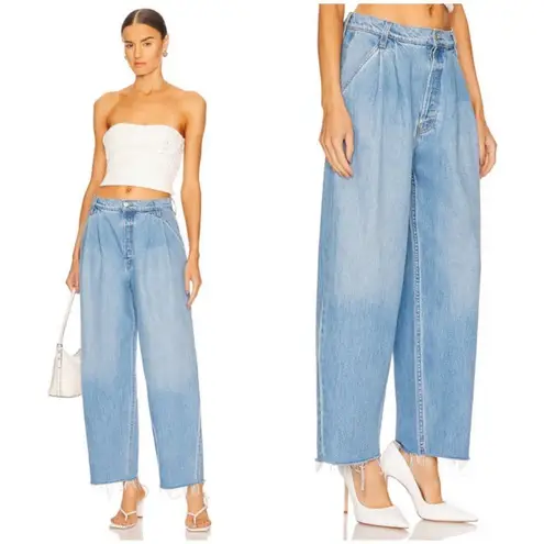 đŸ’•MOTHER SNACKS Double Prep Fun Dip Flood Fray Jeans Nothing Else Like It 29 NWT Blue