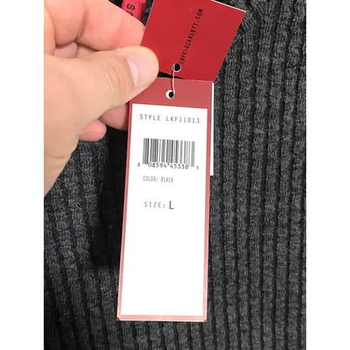 Black Sleeveless Ribbed Sweater Womens L Minimalist Dark Romantic Goth Capsule Size L