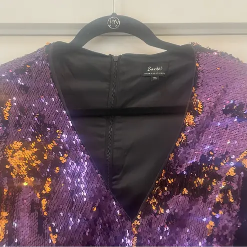 Bardot Two Tone Sequin Mini Dress in Purple and Gold Size 6 Small