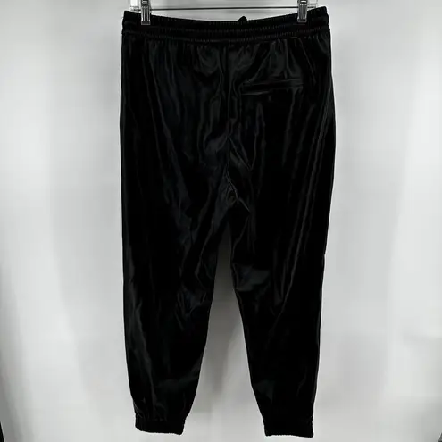 ZARA  Faux Leather Jogger Pants Drawstring Pocket Elastic Waist Black M NWT