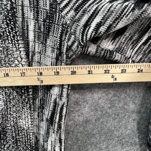 Ny Collection Cardigan Women XL Black White Tunic Knit Sweater Open Front Layers