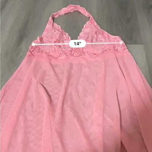 Victoria's Secret Y2K Vintage Pink Floral Embroidery Lingerie Slip Dress Sz L